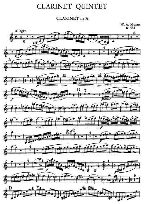 Quintet For Clarinet, Two Violins, Viola And Violoncello A Major KV 581 'Stadler Quintet'